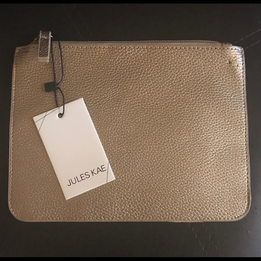 NWT Jules Kae Slim Clutch - Bronze Color